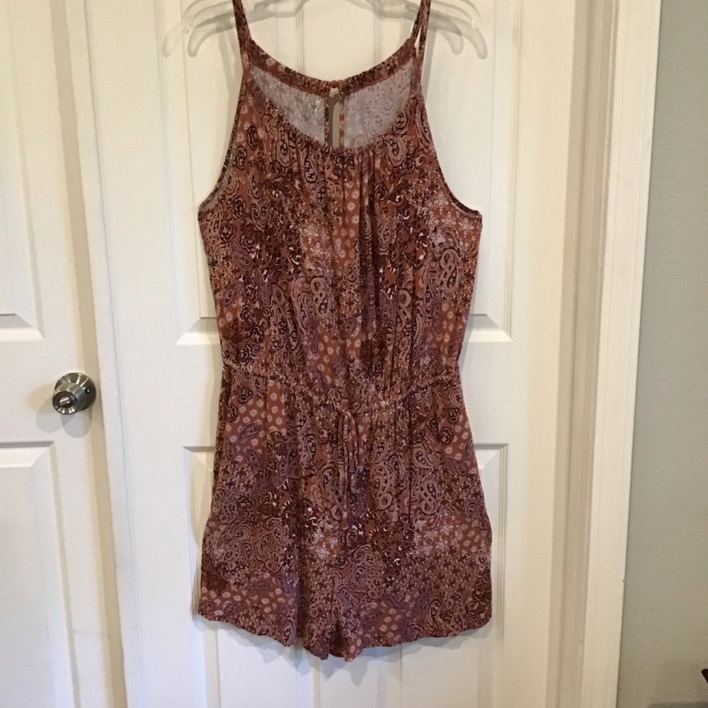 Chic Burgandy Patterned Romper
